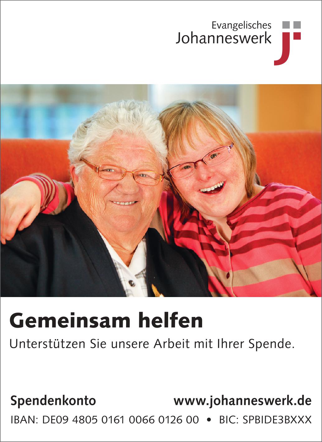Gemeinsam helfen Anzeige Evangelisches Johanneswerk Gemeinsam helfen Anzeige Evangelisches Johanneswerk